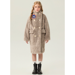 Authentic Pink Energy Goose Dual Row Kid's Lamb Coat Elite Kids Online for Sale