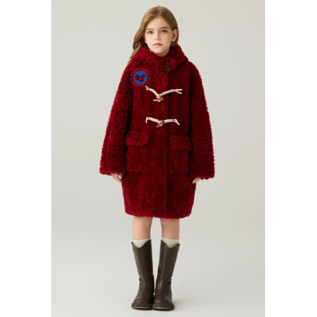 Authentic Burgundy Energy Goose Tigris Kid's Lamb Coat Elite Kids Online for Sale