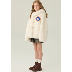 Authentic White Energy Goose Velvet Hat Kid's Lamb Short Coat Elite Kids Online for Sale
