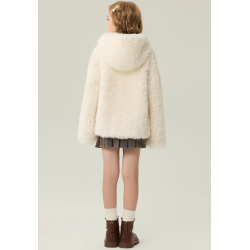 Authentic White Energy Goose Velvet Hat Kid's Lamb Short Coat Elite Kids Online for Sale