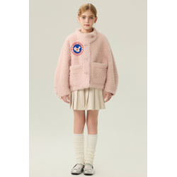 Authentic Pink Energy Goose Pocket Kid's Lamb Short Coat Elite Kids Online for Sale