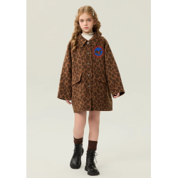 Fashion Leopard Print Energy Goose Kid's Wool Coat Elite Style Online for Sale