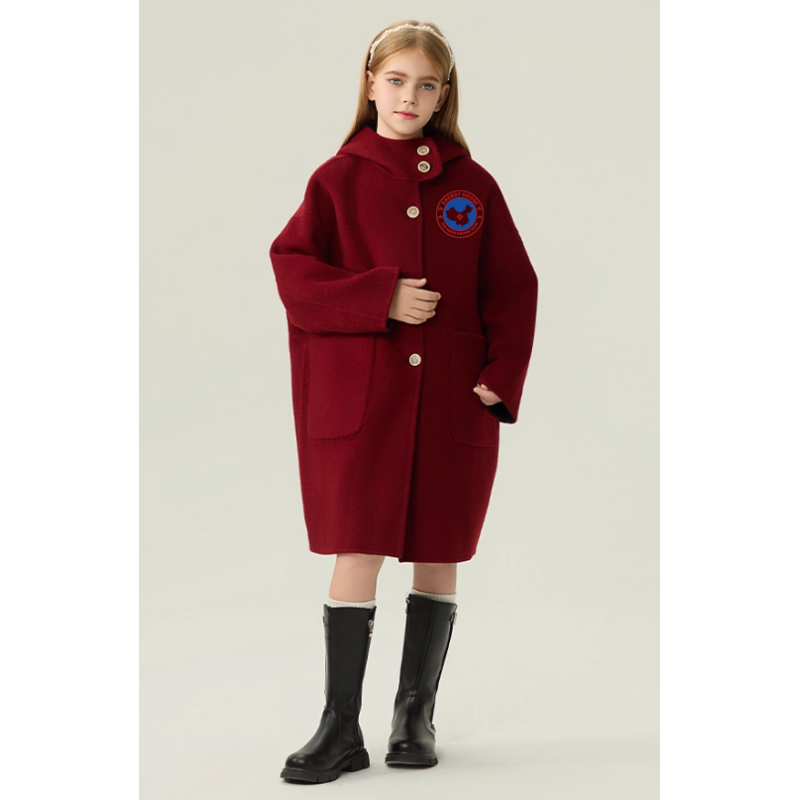 Fashion Burgundy Energy Goose Dual Wear Kid's Wool Coat Elite Style Online for Sale