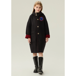 Fashion Burgundy Energy Goose Dual Wear Kid's Wool Coat Elite Style Online for Sale