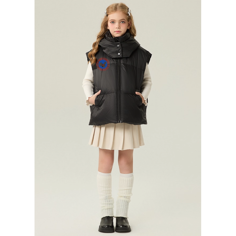 Original Black Energy Goose With Hat Kid's Down Vest Online for Sale