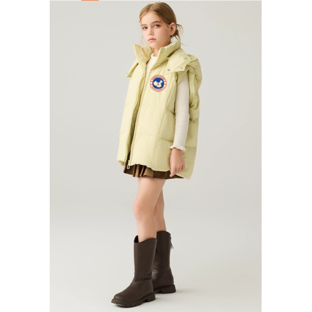 Original Yellow Energy Goose With Hat Kid's Duck Down Vest Online for Sale