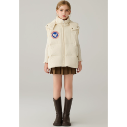 Original White Energy Goose With Hat Kid's Duck Down Vest Online for Sale