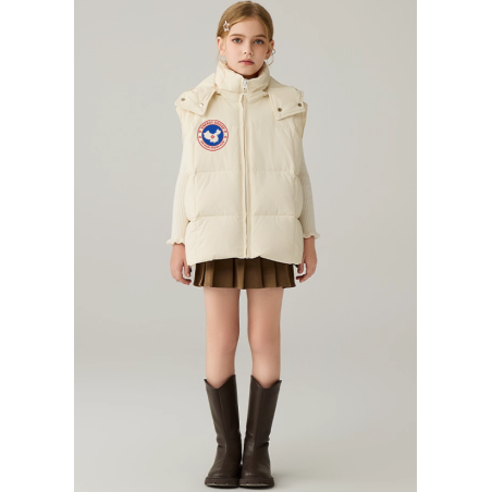 Original White Energy Goose With Hat Kid's Duck Down Vest Online for Sale