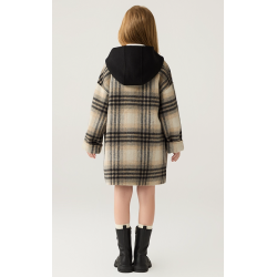 New Arrivals Gray Energy Goose Suit Collar Kid's Wool Plaid Coat Elite Baby Style Online for Sale