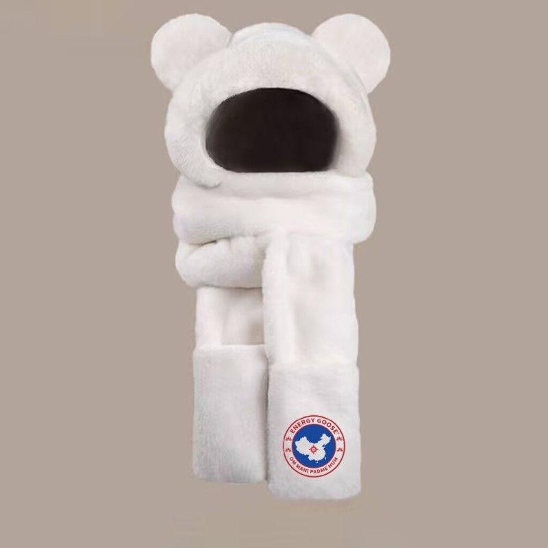 Original White Energy Goose Bear Scarf Glove Kid's Fur Hat Online for Sale