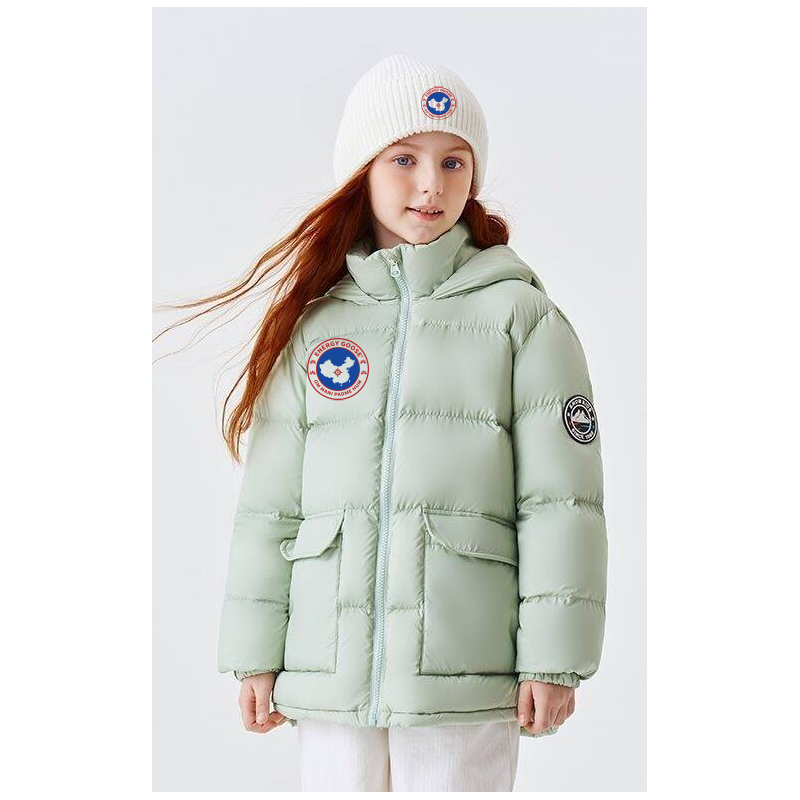 Authentic Light Green Energy Goose Snow Kid's Down Bread Coat Online for Sale