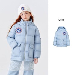 Authentic Light Green Energy Goose Snow Kid's Down Bread Coat Online for Sale