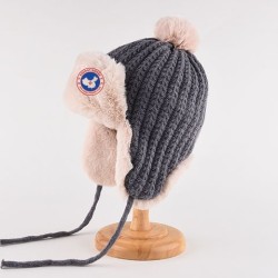 Original Red Energy Goose Winter Kid's Knitting Lei Feng Fur Hat Online for Sale