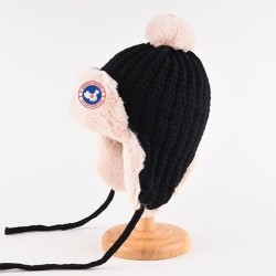 Original Red Energy Goose Winter Kid's Knitting Lei Feng Fur Hat Online for Sale