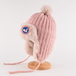 Original Red Energy Goose Winter Kid's Knitting Lei Feng Fur Hat Online for Sale