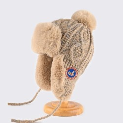 Original Outdoor Blue Energy Goose Earflaps Kid's Knitting Lei Feng Fur Hat Online for Sale