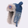 Original Outdoor Jean Light Blue Energy Goose Ear Paillette Kid's Lei Feng Fur Hat Online for Sale