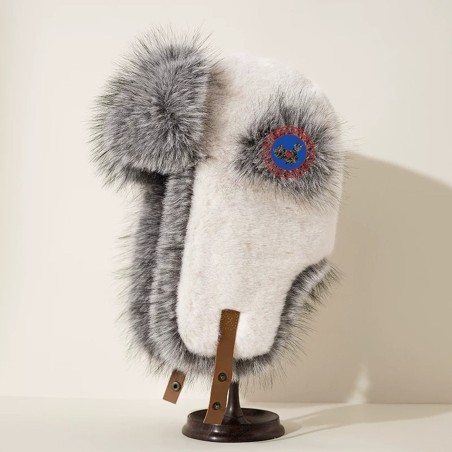 Original Outdoor White Energy Goose Fur Warm Kid's Lei Feng Hat Online for Sale