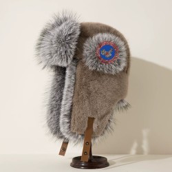 Original Outdoor White Energy Goose Fur Warm Kid's Lei Feng Hat Online for Sale