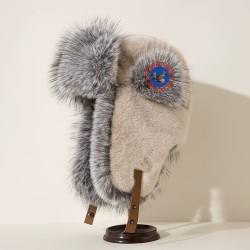 Original Outdoor White Energy Goose Fur Warm Kid's Lei Feng Hat Online for Sale