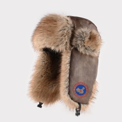 Original Outdoor Beige Energy Goose Vintage Style Kid's Lei Feng Fur Hat Online for Sale