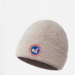 100% Wool Origin Apricot White Energy Goose Arctic Knit Beanie Men Wool Hat Online for Sale