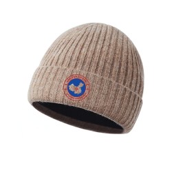 100% Wool Guarantee Camel Energy Goose Fleece Arctic Knit Beanie Men Wool Hat Online for Sale