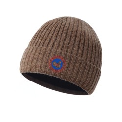 100% Wool Guarantee Camel Energy Goose Fleece Arctic Knit Beanie Men Wool Hat Online for Sale