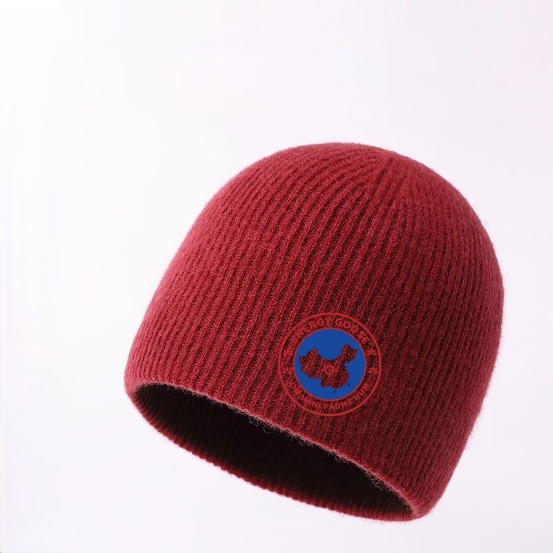 100% Wool Guarantee Red Energy Goose 2-Sided Arctic Knit Beanie Men Wool Hat Online for Sale