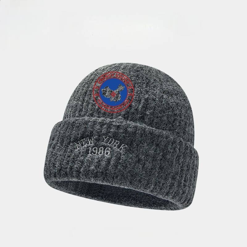 Original Dim Gray Energy Goose New York 1986 Knit Beanie Men Hat Online for Sale