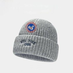 Original Dim Gray Energy Goose New York 1986 Knit Beanie Men Hat Online for Sale