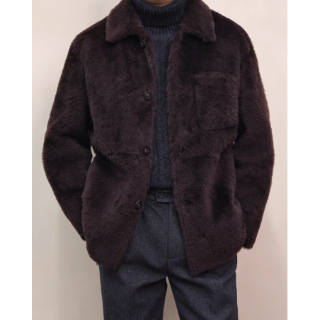 New Original Spain Merino Ume Purple Energy Goose Shearling Men Jacket Online