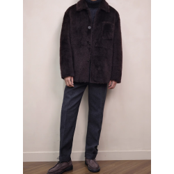 New Original Spain Merino Ume Purple Energy Goose Shearling Men Jacket Online