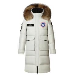 Original Beige Energy Goose Women Smart Heating Expedition Long Parka Online for Sale