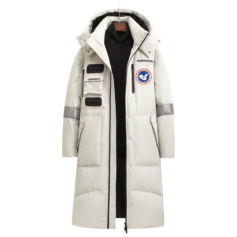 Original White Energy Goose Men Arctic Expedition Heating Long Parka Online for Sale