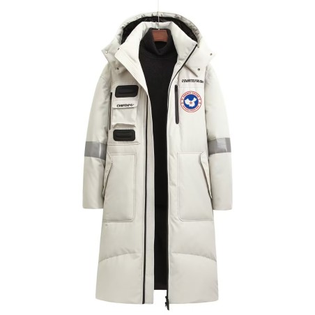 Original White Energy Goose Men Arctic Expedition Heating Long Parka Online for Sale