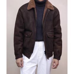 New Original Turkey Merino Chocolate Energy Goose Shearling Men Jacket Online