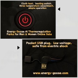 Original Black Energy Goose Men Maya Heating Short Down Jacket Online for Sale