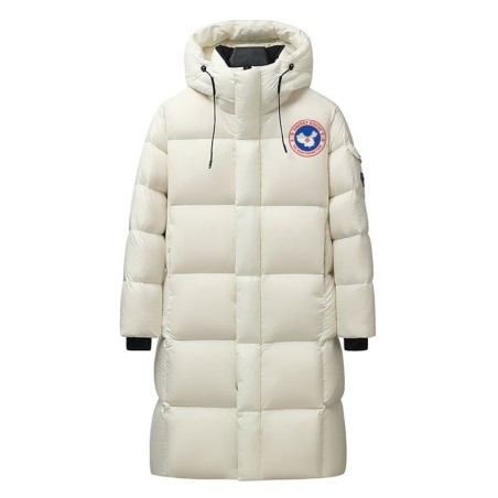 Original Imported Hungarian White Energy Goose Women Litte Square Quilted Hooded Long Down Jacket Online for Sale