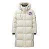 Original Imported Hungarian White Energy Goose Women Litte Square Quilted Hooded Long Down Jacket Online for Sale