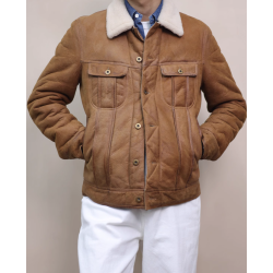 New Original Turkey Merino Khaki Energy Goose Shearling Jean Jacket Online