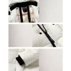 Original Imported Hungarian White Energy Goose Women Litte Square Quilted Hooded Long Down Jacket Online for Sale