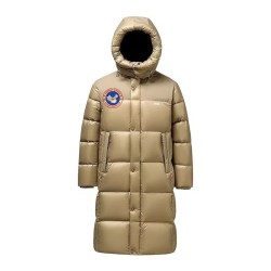 Original Latte Brown Energy Goose Men Parana Hooded Long Down Jacket Imported Hungarian Online for Sale
