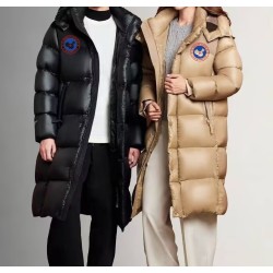 Original Latte Brown Energy Goose Men Parana Hooded Long Down Jacket Imported Hungarian Online for Sale