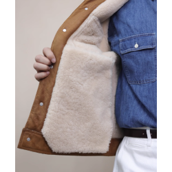 New Original Turkey Merino Khaki Energy Goose Shearling Jean Jacket Online