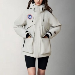 Original White Energy Goose Women Windbreaker Down Parka Imported Hungarian Online for Sale