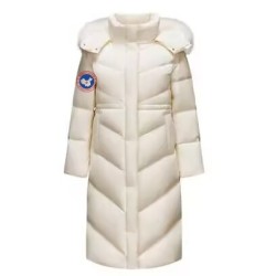 Original White Energy Goose Women Fox Fur Long Down Jacket Imported Hungarian Online for Sale