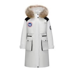 Original White Energy Goose Women Fur Hooded Expedition Long Parka Heritage Imported Hungarian Online for Sale
