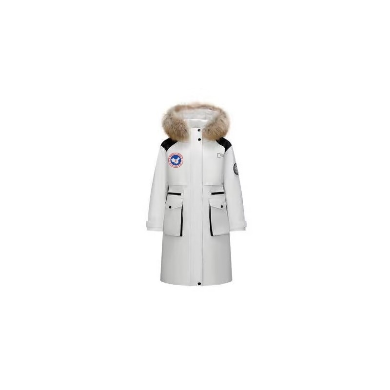 Original White Energy Goose Women Fur Hooded Expedition Long Parka Heritage Imported Hungarian Online for Sale