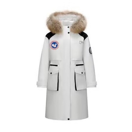Original White Energy Goose Women Fur Hooded Expedition Long Parka Heritage Imported Hungarian Online for Sale